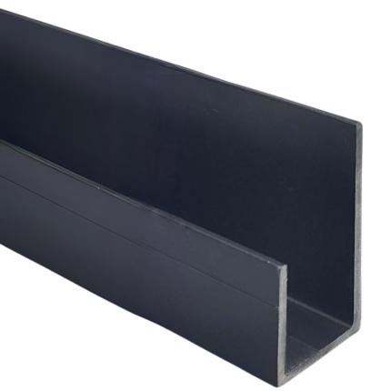 Perfil Exterior Aluminio Terminación PE3A Jota 1 Pieza Fullmart Negro 5m