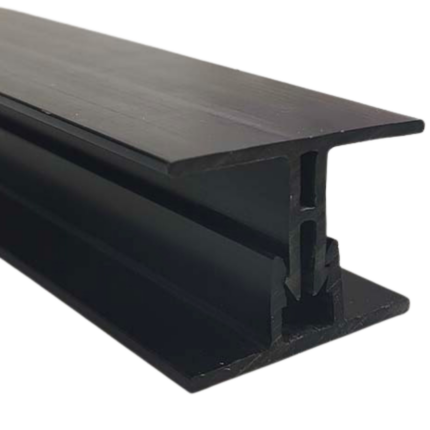 Perfil Exterior Aluminio Fullmart PE4 Unión Negro 5m
